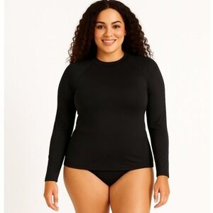 Daci Rash Guard XL Black New Long Sleeve Sun Protection Swim Shirt Solid